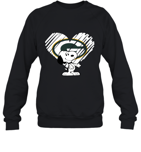 I Love Snoopy Green Bay Packers In My Heart NFL Sweatshirt