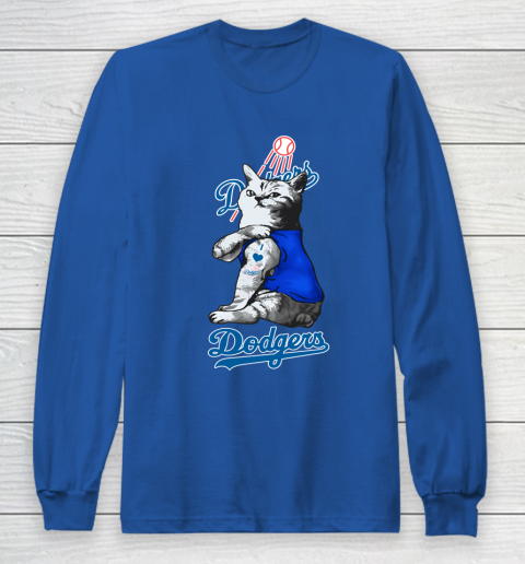 MLB Baseball My Cat Loves Los Angeles Dodgers Long Sleeve T-Shirt 6