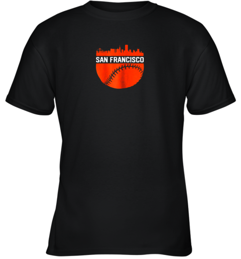 Vintage Downtown San Francisco Cali Skyline Baseball Youth T-Shirt