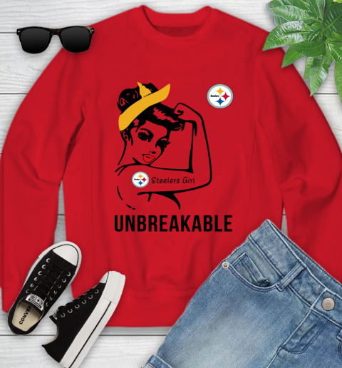 NFL Pittsburgh Steelers Girl Unbreakable Football Sports Youth Sweatshirt 5