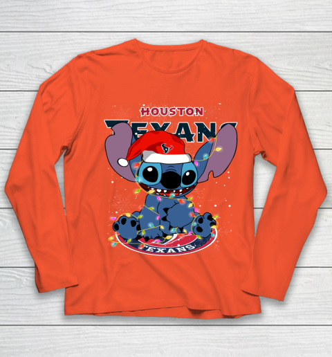 Houston Texans NFL Football noel stitch Christmas Youth Long Sleeve 2