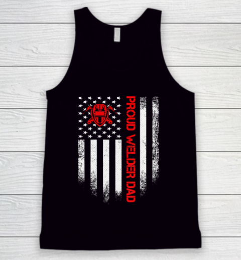 Father gift shirt Vintage USA American Flag Proud Welder Welding Dad Patriotic T Shirt Tank Top