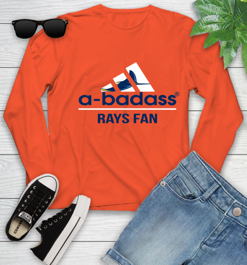MLB A Badass Tampa Bay Rays Fan Adidas Baseball Sports Youth Long Sleeve 3