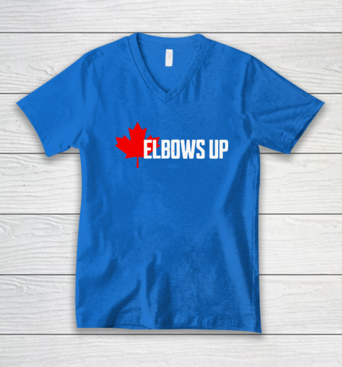 Elbows Up Canada True North Strong and Free Proud Canadian V-Neck T-Shirt 4