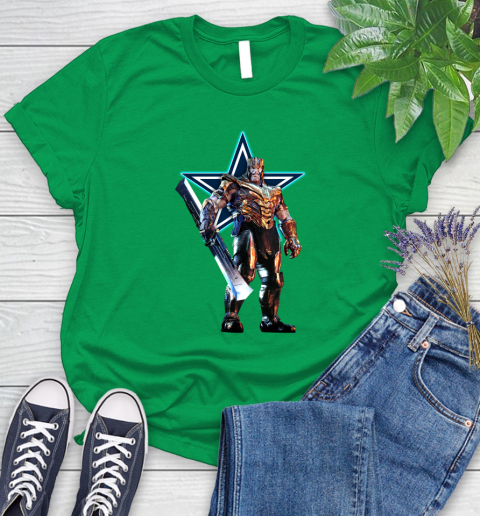 NFL Thanos Gauntlet Avengers Endgame Football Dallas Cowboys Women's T-Shirt 6