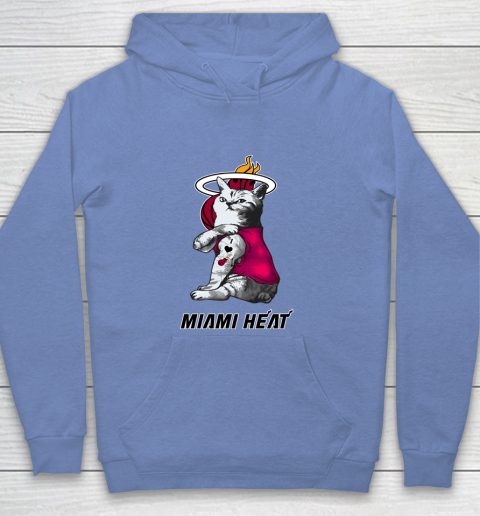 NBA Basketball My Cat Loves Miami Heat Youth Hoodie 8