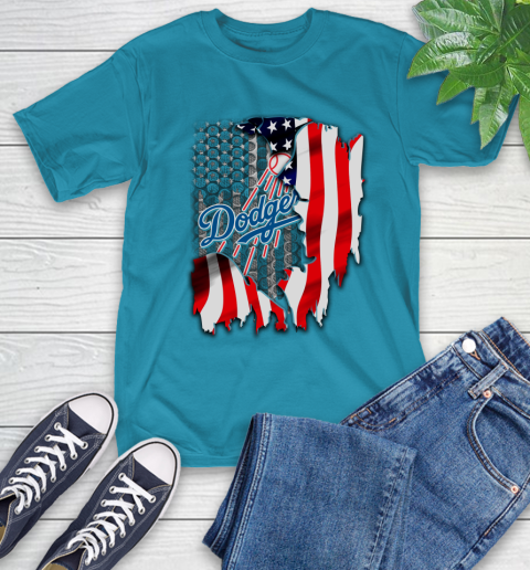 Los Angeles Dodgers MLB Baseball American Flag T-Shirt 9