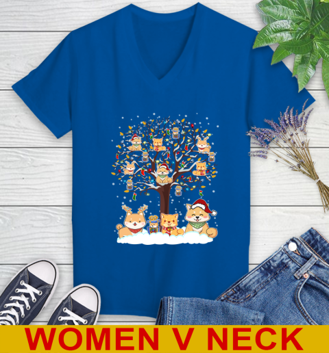 Shiba inu dog pet lover light christmas tree shirt 81