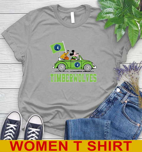 NBA Basketball Minnesota Timberwolves Pluto Mickey Driving Disney Shirt Women's T-Shirt 11