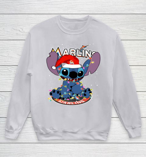 Miami Marlins MLB noel stitch Baseball Christmas Youth Sweatshirt 2