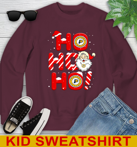 Indiana Pacers NBA Basketball Ho Ho Ho Santa Claus Merry Christmas Shirt Youth Sweatshirt 4