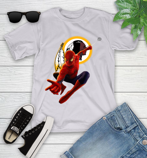 NFL Spider Man Avengers Endgame Football Washington Redskins Youth T-Shirt 4