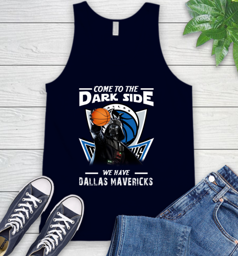 NBA Come To The Dark Side We Have Dallas Mavericks Star Wars Darth Vader Basketball Tank Top 2