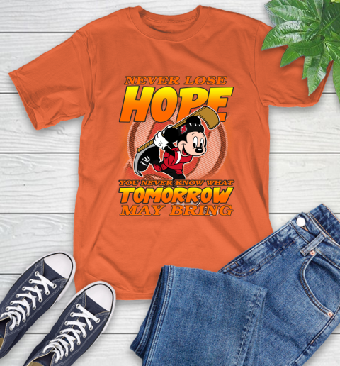 New Jersey Devils NHL Hockey ootball Mickey Disney Never Lose Hope T-Shirt 4