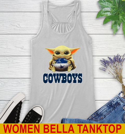 NFL Football Dallas Cowboys Baby Yoda Star Wars Shirt Racerback Tank