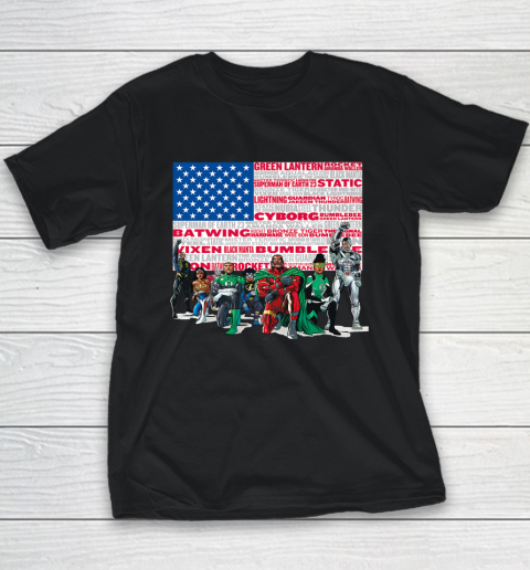 DC Fandome American Flag Group Shot Premium Youth T-Shirt