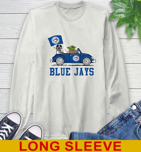 MLB Baseball Toronto Blue Jays Darth Vader Baby Yoda Driving Star Wars Shirt Long Sleeve T-Shirt 12