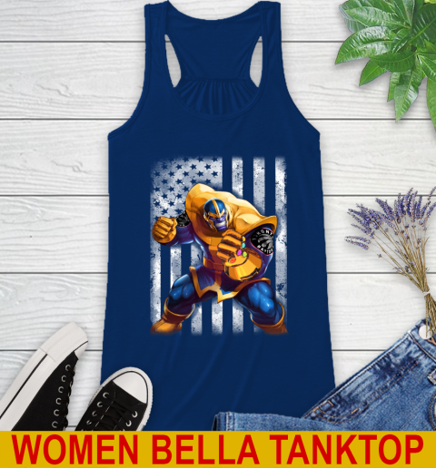 NBA Basketball Toronto Raptors Thanos Marvel American Flag Shirt Racerback Tank 7