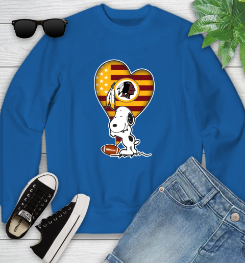 Washington Redskins NFL Football The Peanuts Movie Adorable Snoopy Youth Sweatshirt 8