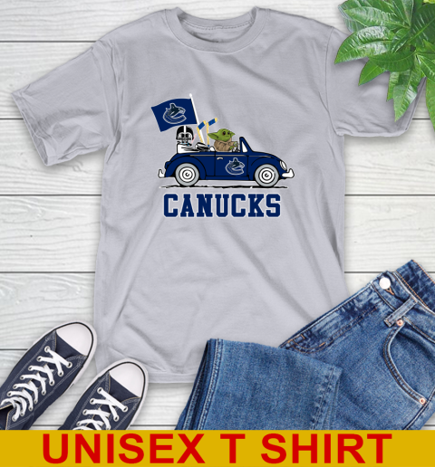 NHL Hockey Vancouver Canucks Darth Vader Baby Yoda Driving Star Wars Shirt T-Shirt 6