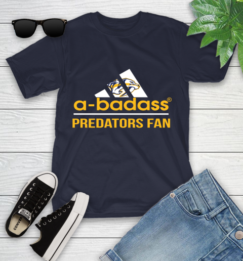 NHL A Badass Nashville Predators Fan Adidas Hockey Sports Youth T-Shirt 2