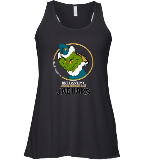 I Hate People But I Love My Jacksonville Jaguars Grinch NFL Racerback Tank