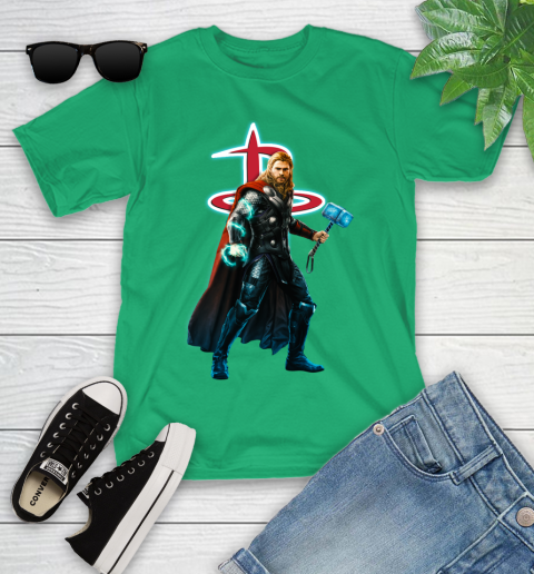 NBA Thor Avengers Endgame Basketball Houston Rockets Youth T-Shirt 6