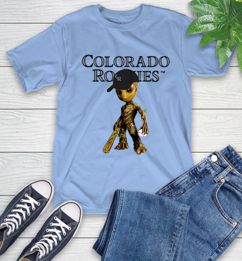 MLB Colorado Rockies Groot Guardians Of The Galaxy Baseball T-Shirt 11