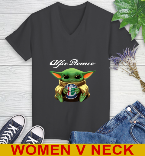 Star Wars Baby Yoda Hugs Alfa Romeo Car Shirt 80