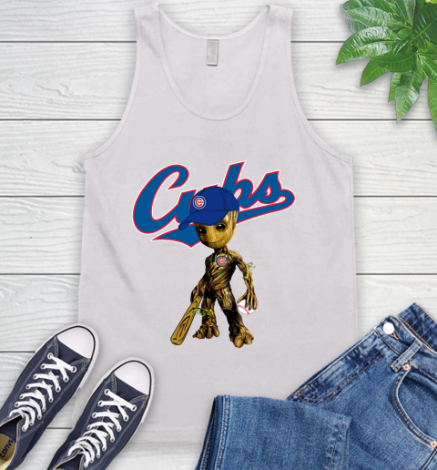 MLB Chicago Cubs Groot Guardians Of The Galaxy Baseball Tank Top
