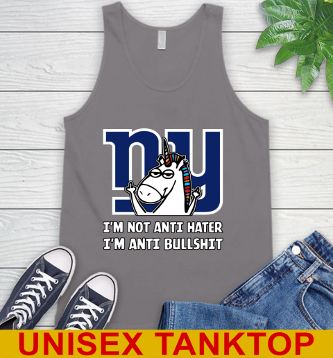 New York Giants NFL Football Unicorn I'm Not Anti Hater I'm Anti Bullshit Tank Top 7