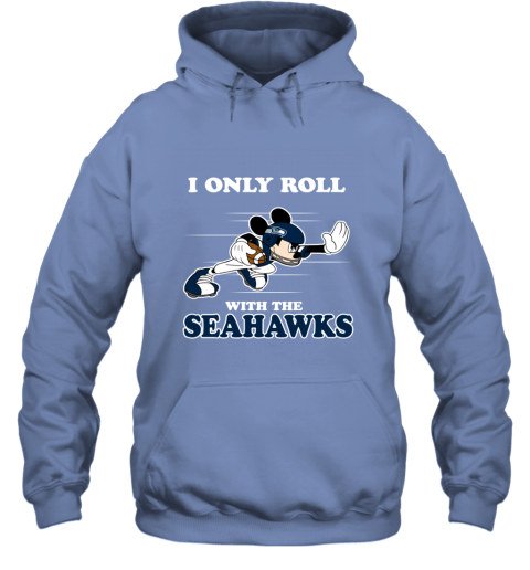 NFL Mickey Mouse I Only Roll With Seattle Seahawks Women's T-Shirt 