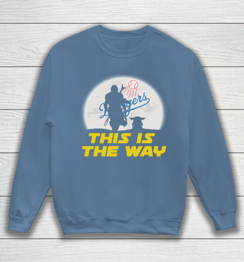 Los Angeles Dodgers MLB Baseball Star Wars Yoda And Mandalorian This Is The Way Sweatshirt 6