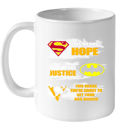 ppsq superman batman pittsburgh penguins kick your ass ceramic mug 110 56 front white