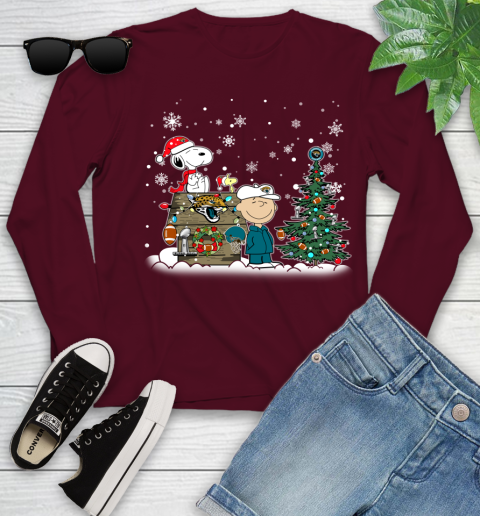 NFL Jacksonville Jaguars Snoopy Charlie Brown Christmas Football Super Bowl Sports Youth Long Sleeve 6