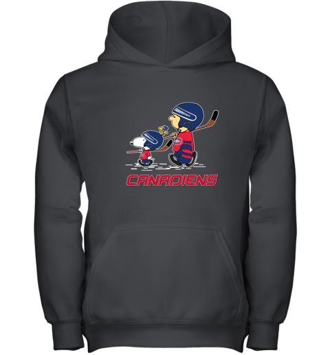 Let's Play Motreal Canadiens Ice Hockey Snoopy NHL Youth Hoodie