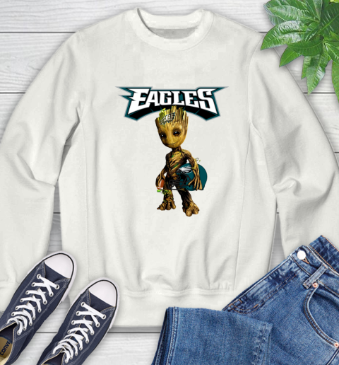 Philadelphia Eagles NFL Football Groot Marvel Guardians Of The Galaxy Sweatshirt