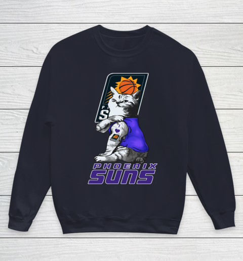 NBA Basketball My Cat Loves Phoenix Suns Youth Sweatshirt 2