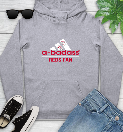 MLB A Badass Cincinnati Reds Fan Adidas Baseball Sports Youth Hoodie 6