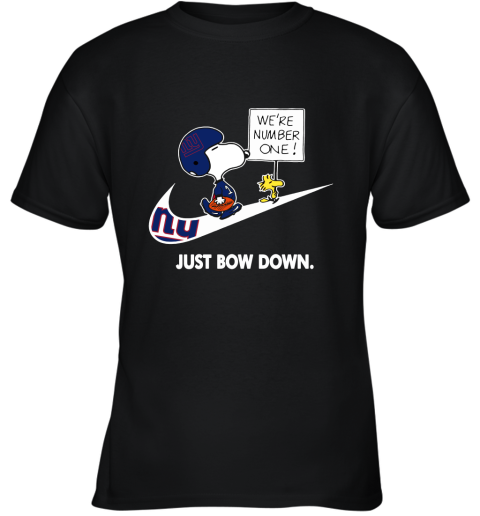 New York Giants Are Number One – Just Bow Down Snoopy Youth T-Shirt