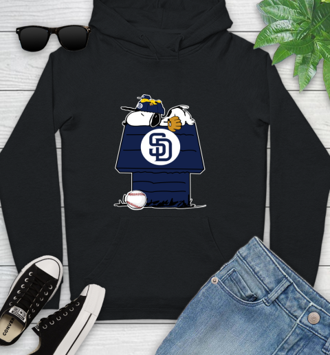 MLB San Diego Padres Snoopy Woodstock The Peanuts Movie Baseball T Shirt Youth Hoodie 2