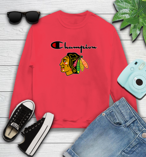 NHL Hockey Chicago Blackhawks Champion Shirt Sweatshirt - Image 8
