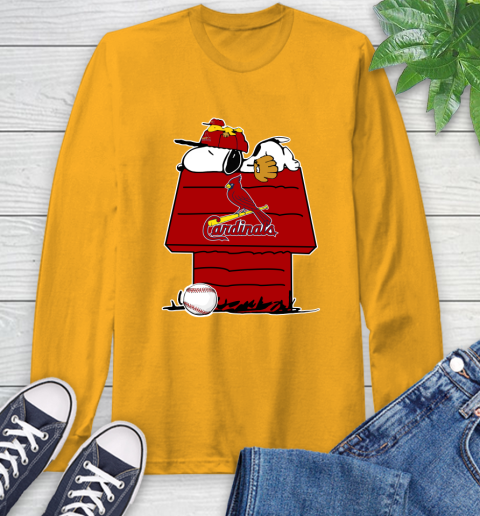 MLB St.Louis Cardinals Snoopy Woodstock The Peanuts Movie Baseball T Shirt Long Sleeve T-Shirt 3