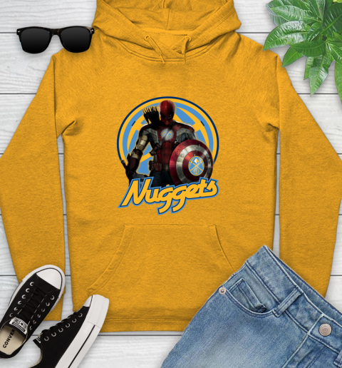 Denver Nuggets NBA Basketball Captain America Thor Spider Man Hawkeye Avengers Youth Hoodie 3