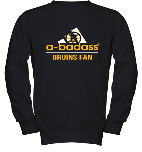 NHL A Badass Boston Bruins Fan Adidas Hockey Sports Youth Sweatshirt