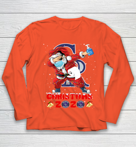 Colorado Rockies Funny Santa Claus Dabbing Christmas 2020 MLB Youth Long Sleeve 3