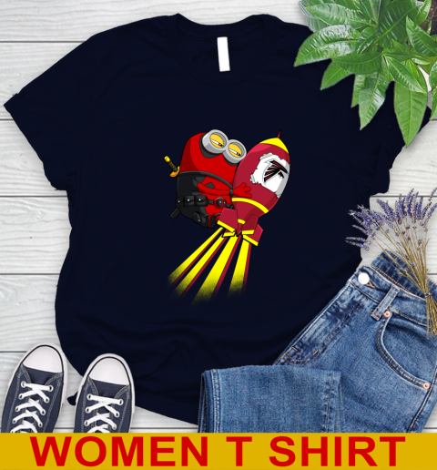 NFL Football Atlanta Falcons Deadpool Minion Marvel Shirt Women's T-Shirt 2