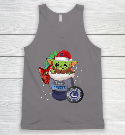 Vancouver Canucks Christmas Baby Yoda Star Wars Funny Happy NHL Tank Top 7
