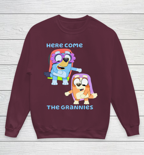 Blueys Shirt Here Come The Grannies Youth Sweatshirt 4