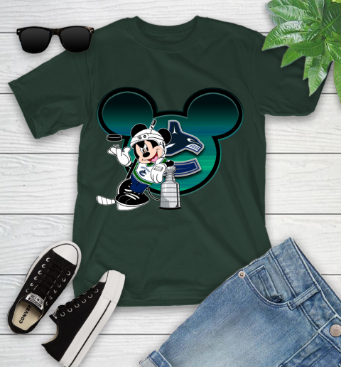 NHL Vancouver Canucks Stanley Cup Mickey Mouse Disney Hockey T Shirt Youth T-Shirt 5
